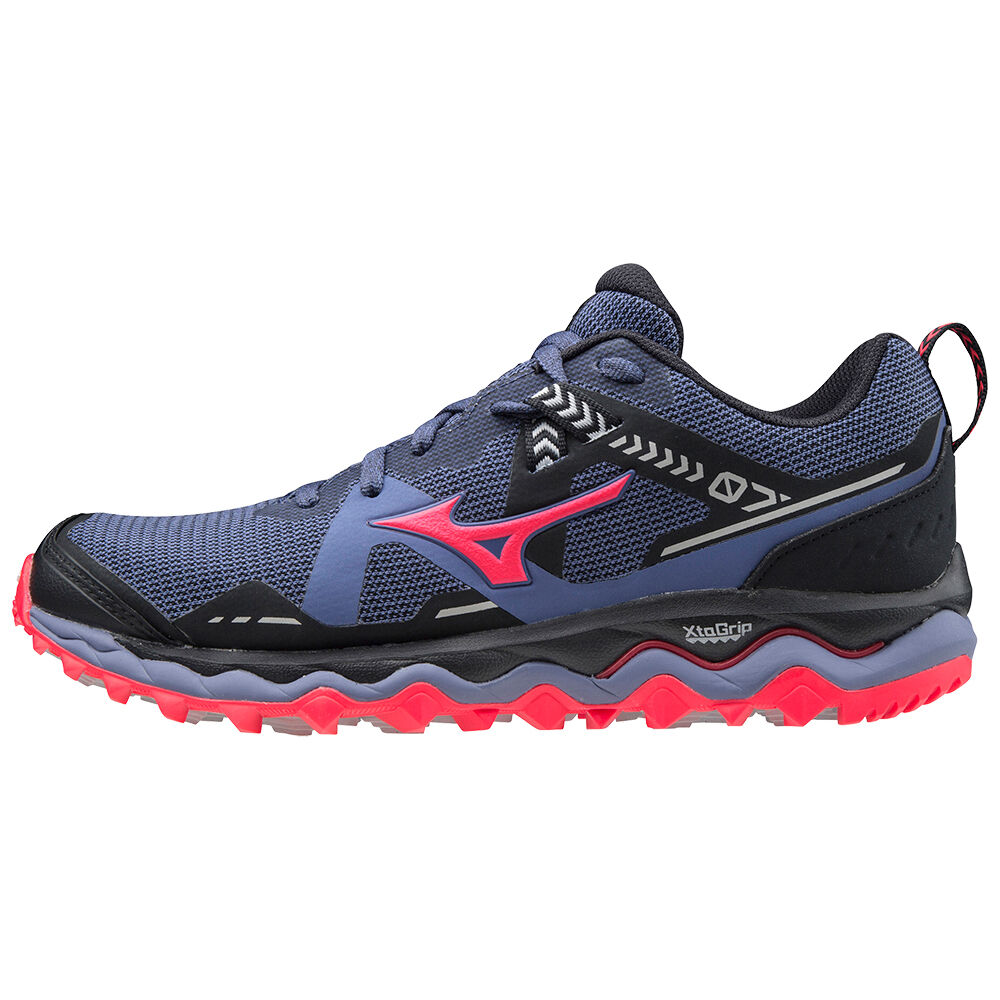 Womens Mizuno Wave Mujin 7 Trail Running Shoes Blue/Black/Pink Philippines (APVUWB190)